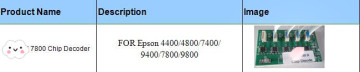 100% Stable quality Decoder For Epson 7800 Chip Decoder