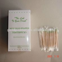 Hot sales mint Flavor Individual Wrapped Bamboo Toothpick