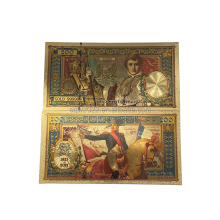 24K Gold Foil Plated Napoleon Bonaparte Craft Collection 200 Franc Banknote