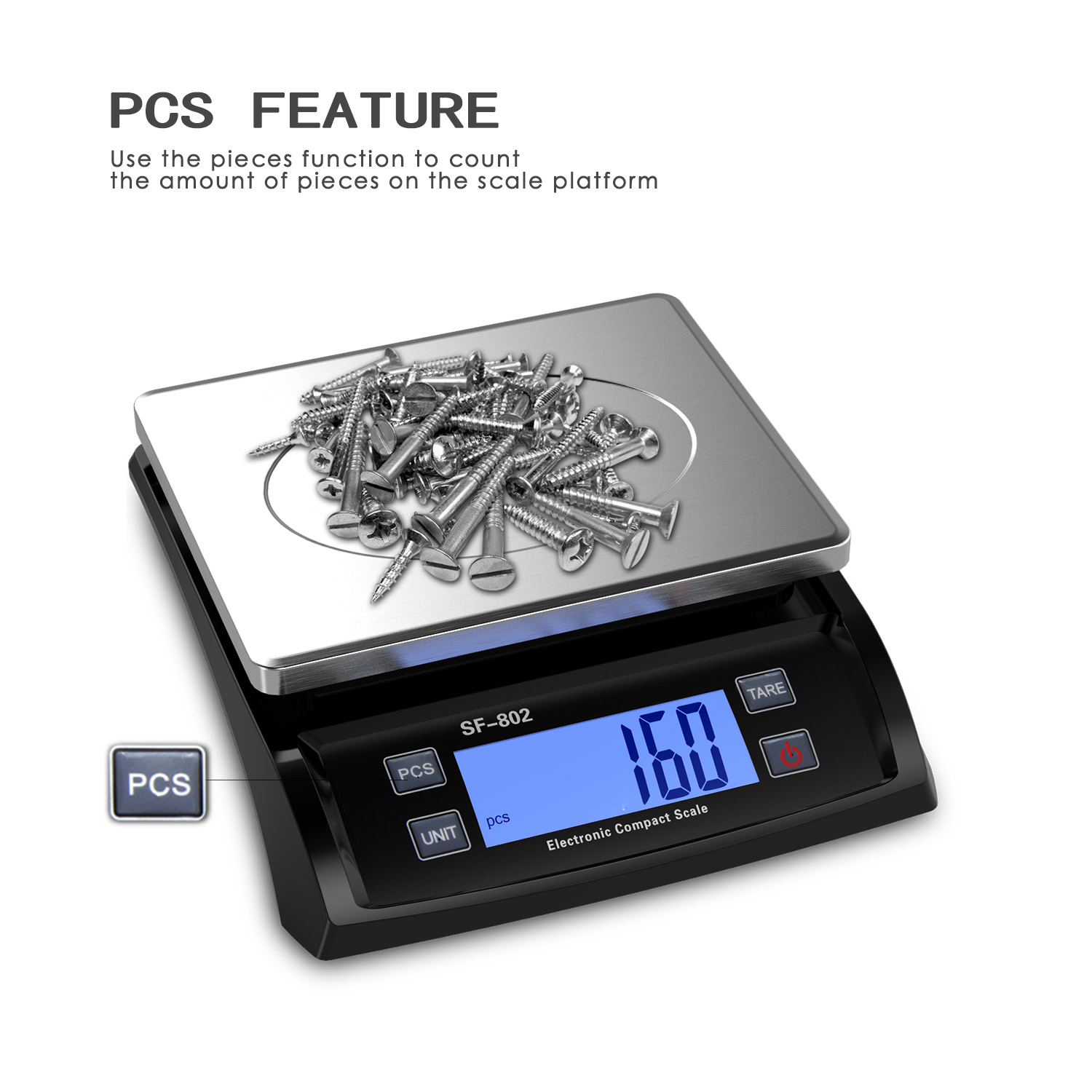 SF-802 black Digital Postal Shipping Scale LCD display