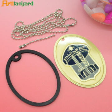 Silver Dog Tag Necklace With Chain