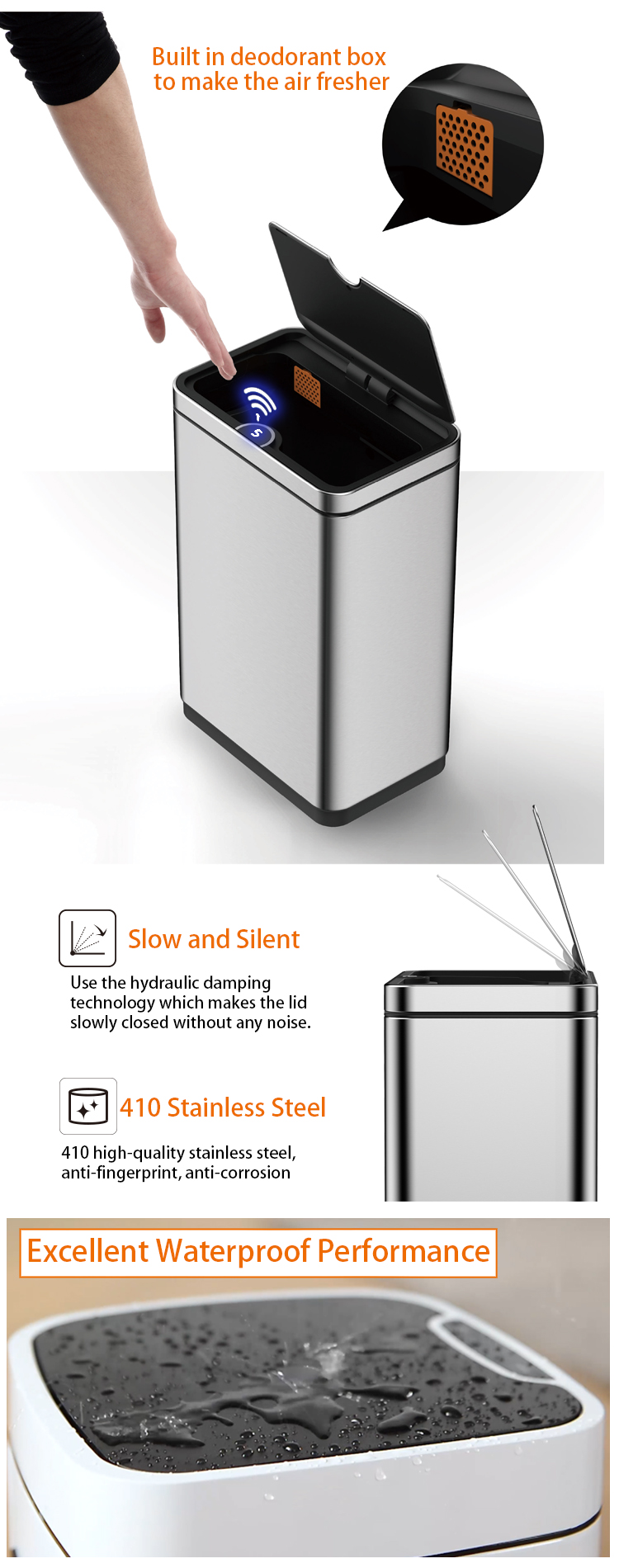 30L Automatic Smart Kitchen Electronic Sensor Dustbin