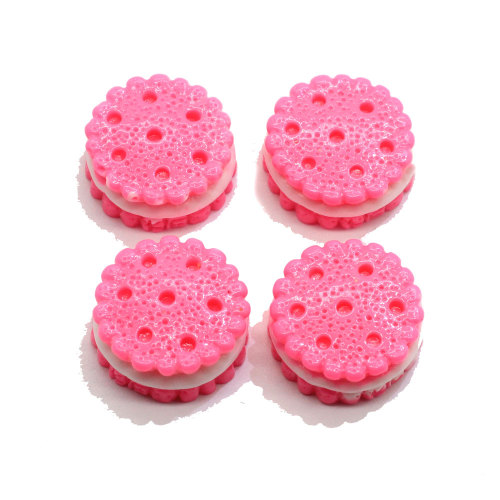 10mm Ronde Biscuit Cookie Kleurrijke Miniatuur Kawaii Cabochons Leuke Resin Charms Goedkoopste Resin Kralen Voor Decoratie