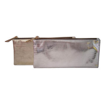 Snake PU Cosmetic Bag with Sliver Metal Zipper Puller, Can be Customized by Client's Logo