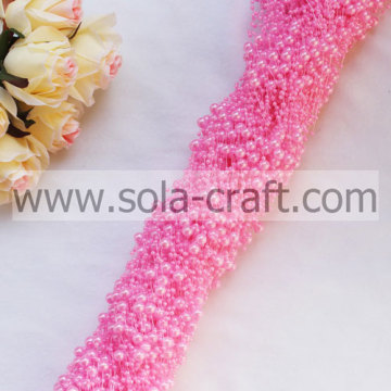 3+8MM Dark Pink Imitation Pearl String Beaded Garland