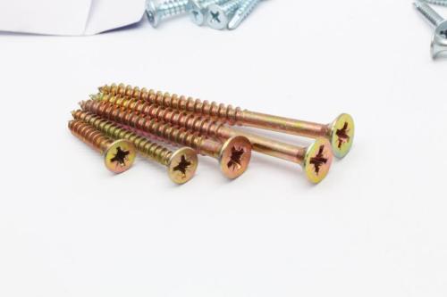 half thread yellow countersunk head screw