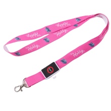 Pink Battery-Powered LED Lanyard Light-up Lanyard for Parties