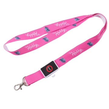 Pink Battery-Powered LED Lanyard Light-up Lanyard for Parties