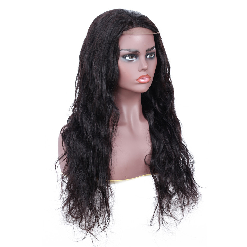 Peruvian cuticle aligned body wave closure lace wig human hair closure wig