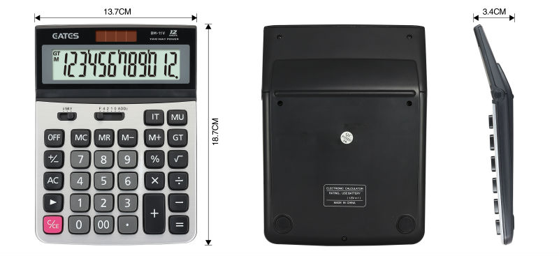 Big LCD Display 12 Digits General Purpose Calculator