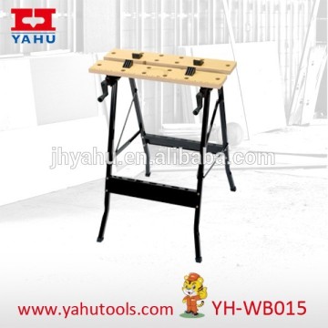 Folding woodworking workbench