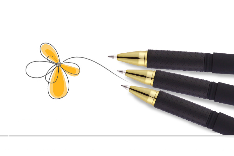 Comix, Gold Collar Signing Pen,Japanese ink,black 0.7mm refillable gel pen