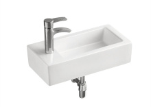 small bathroom space ceramic wall hung basin