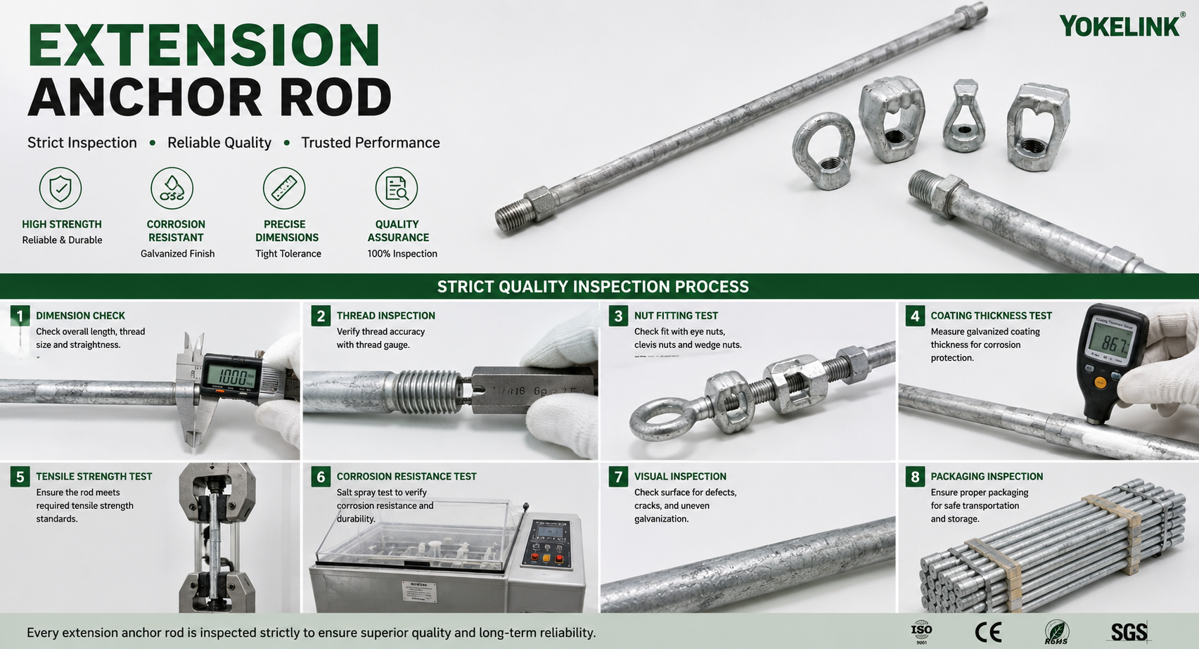 test prodlužovací kotevní tyče extension anchor rod test