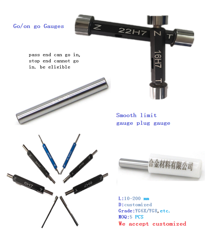 0.001mm precision, steel or tungsten carbide material pin gauge