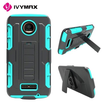 Accessories hybrid rugged back covers for MOTO Z FORCE belt clip phone case
