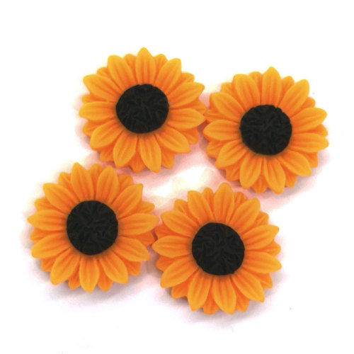 Sunflower Shaped Resin Cabochon Flachrücken Perlen Spacer für handgefertigte Kunsthandwerk Dekoration Spacer Raum Ornamente