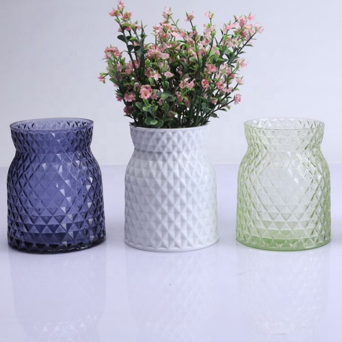 Vase à fleurs en verre cristal fait main pour la maison