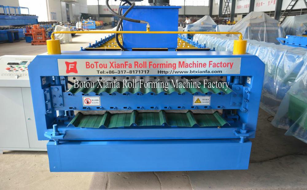 Lowest Price Roof Tiles Colored Steel Double Sheet Roll Forming Machine