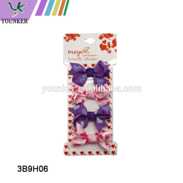 Valentine's Grosgrain Hair Bows with Alligator Teeth Clips for Girls Baby Kids