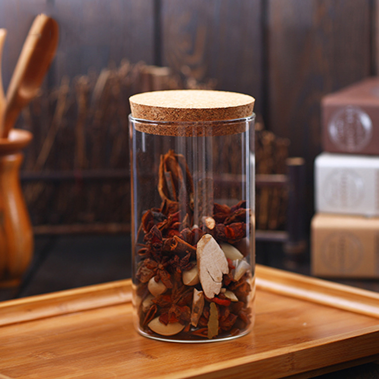 wholesale modern hand blown glass cookie jar with cork