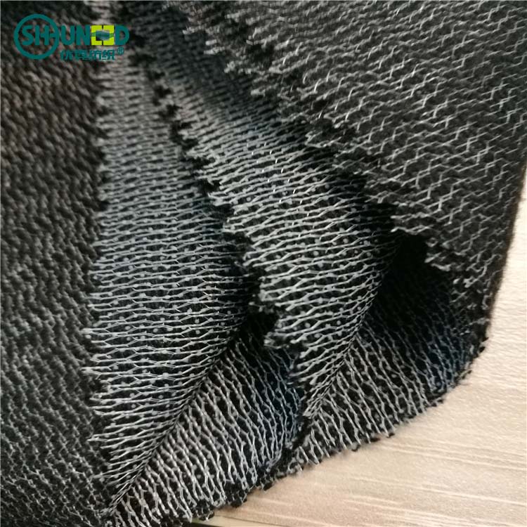 Polyester Viscose Warp Knitting Interlining Weft Insert Garment woven knitted fusible interlining fabric Woven Interlining