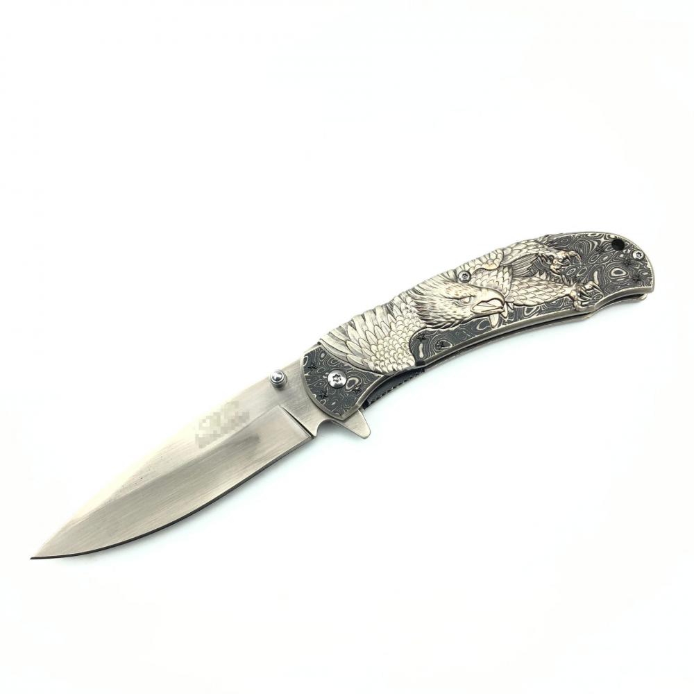 Embossed Flying Eagle Semi Automatic Folding Knife