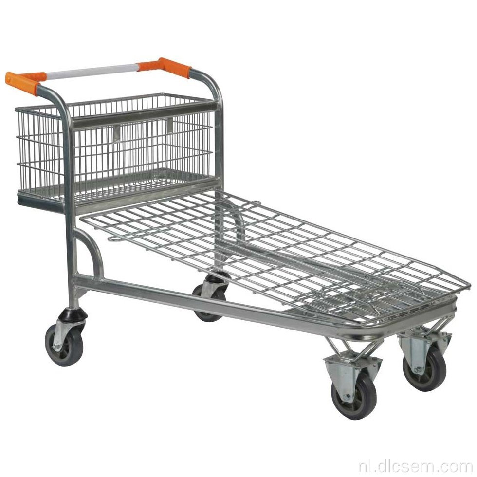 Hand duw trolley voor winkelen met 4 wielen