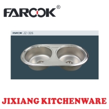 double round bowl stainless steel sink