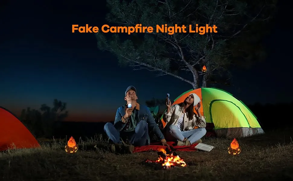 Cozy Electric Campfire Light for Halloween and Christmas Decorations