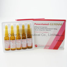 Farmacéutica acabada medicina analgésica antipirética 500mg / 5ml Paracetamol inyectable