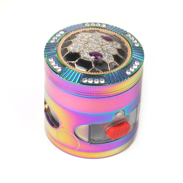 63mm metal smoke grinder colorful gradient spider web shape metal tobacco grinder smoking accessories