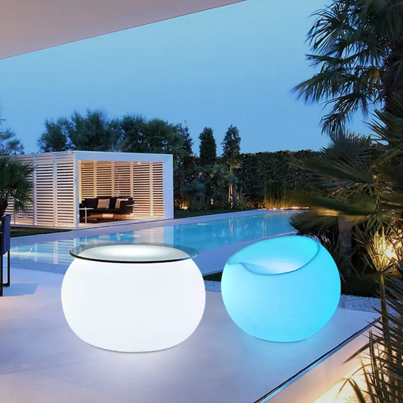 Modern LED Light-up Round Chair and Table Set