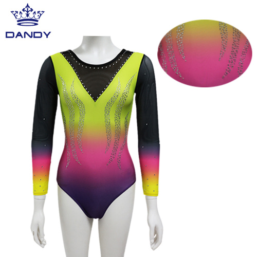 Justaucorps de gymnastique par sublimation pour jeunes filles les plus récents