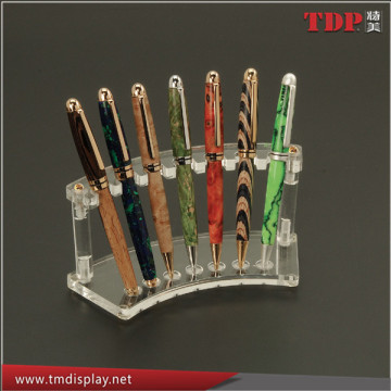 Manufacturer 7 Pen Premium Acrylic Pen Display Stands, Customized Acrylic Pen Holder, Arc Acrylic Pen Display Stands