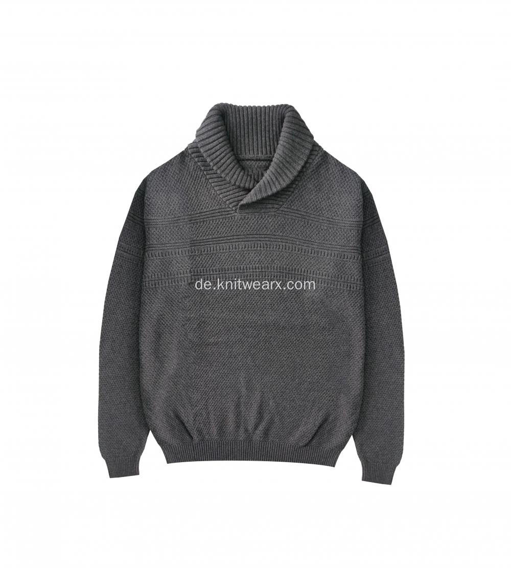 Herren Osmanthus Stitch Schalkragen Sweatshirt Pullover