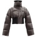 Custom Fashion Black Cropped Wool Down Jacket