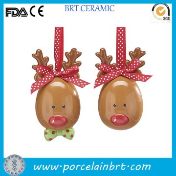 Christmas hanging decoration Painting Ceramic Reindeer