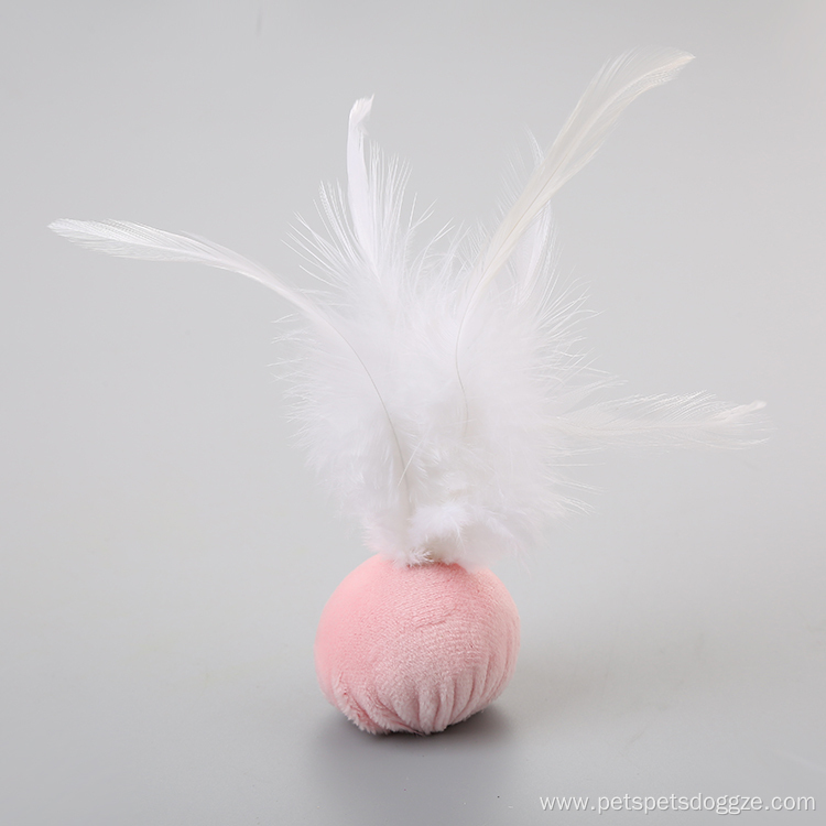 cat ball with feather and catnip cat toy