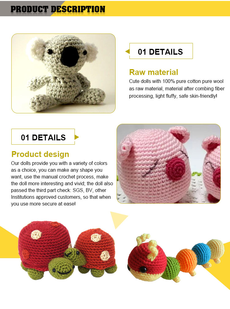 Brinquedos de crochê baratos brinquedos de animais engraçados usados