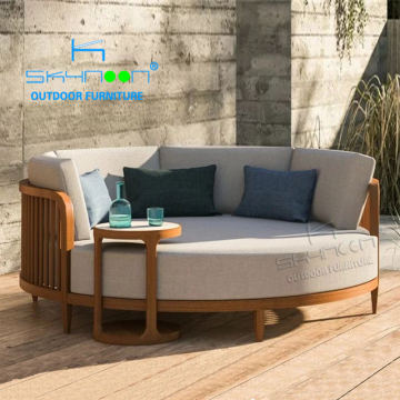 Luxury Teak Reclining Beach Bed for Poolside