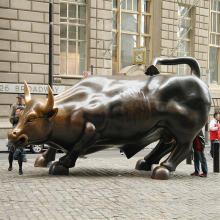 Outdoor Decoration bronze Life Size New York Wall Street Bull Statue