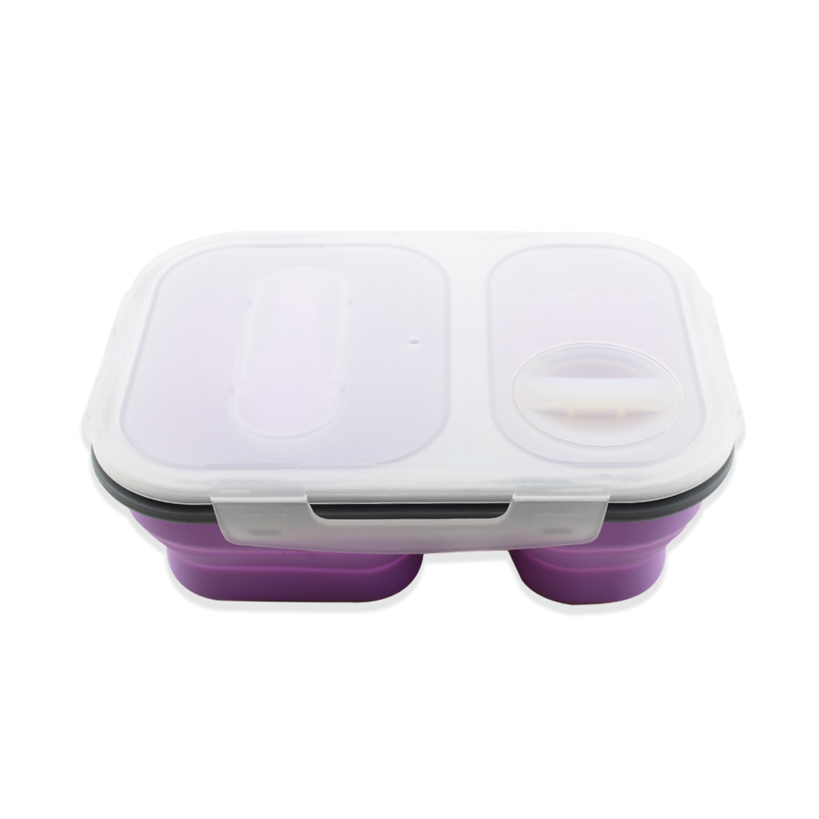 Boîte à lunch pliable en silicone de qualité alimentaire pour pique-nique