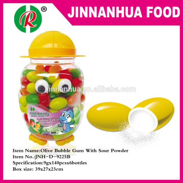 olive bubble gum with sour powder