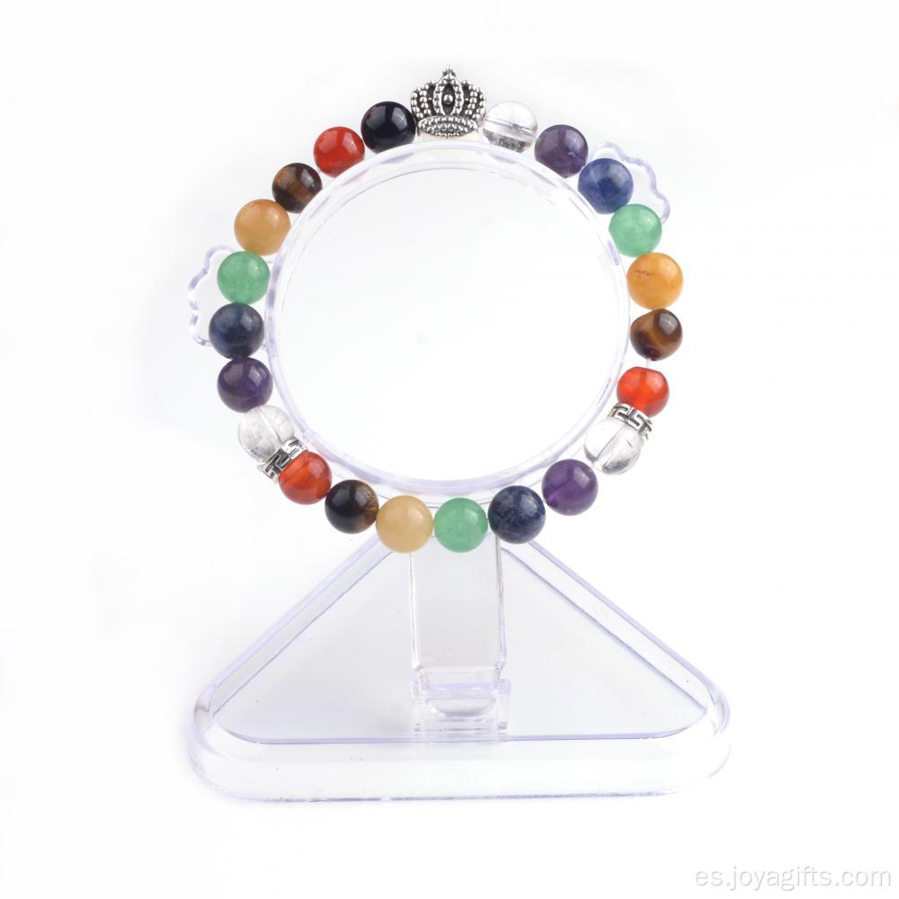 Encantos 8MM pulsera de perlas coloridas haciendo Brangle de piedra preciosa Semi Natural