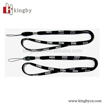 silk printing polyester neck lanyards with phone clip