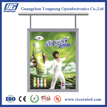 LED double side light box hanging window display light box