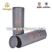 Empty round wine packing tin box