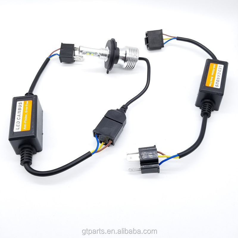 LD4 H4 LED headlight Canbus Anti Flicker Decoder Warning Canceller Error Free Resister Adaptor Plug Wire Harness