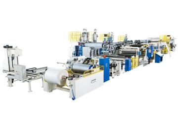 Liquid aseptic packaging extrusion laminating machine